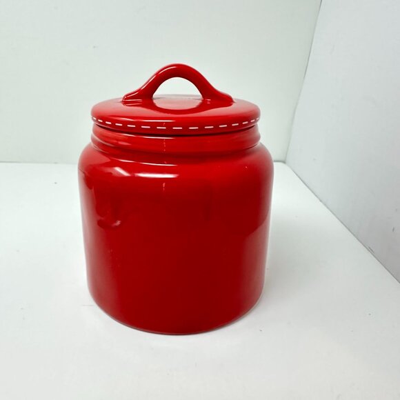 Rae Dunn Red Santa Paws Ceramic Treat Jar Canister Christmas Themed Pet Storage - Picture 11 of 15